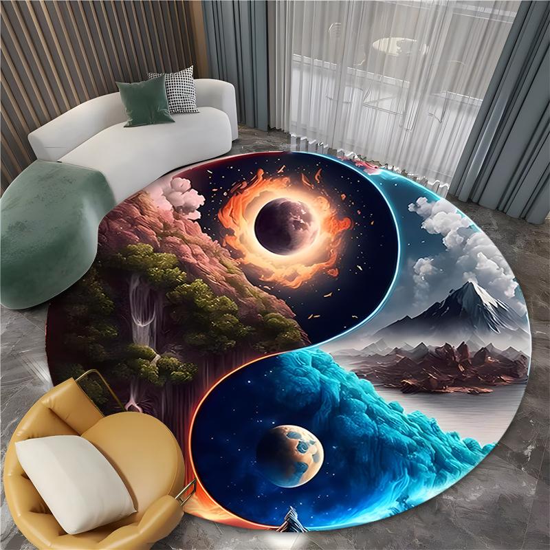 Yin Yang Divine Dragon Pattern Living Room Large Area Carpet Bedroom Thickened Carpet Esports Room Decorative Non Slip Carpet