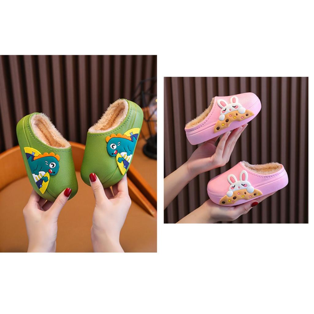 Children's Cotton Slippers In Winter, Indoor Anti Slip and Warm, Waterproof and Soft Soled for Boys and Girls, Home Furnishings, Wearing Cotton Shoes