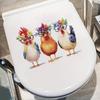 Cute Cartoon Three Chicks Toilet Stickers, Waterproof Removable Self-Adhesive Bathroom Home Decor