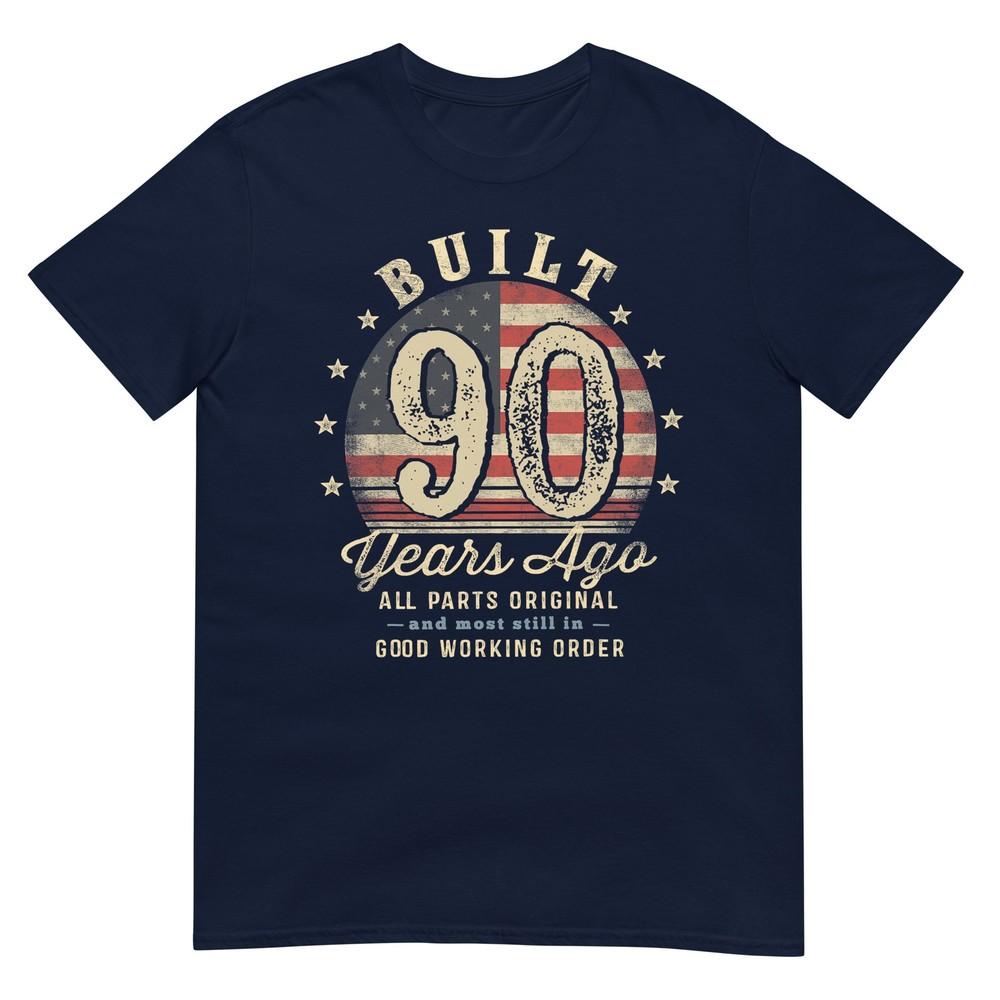 Built 90 Years Ago Funny 90th Birthday Usa Flag Tshirt S