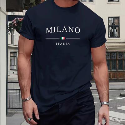New Summer Men's Fashion T-shirt Personality Versatile Printed Men's T-shirt Top