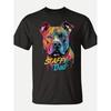 Men's Staffy DA Graphic T-Shirt - American Staffordshire Terrier Dog Face Design, Casual Crew Neck Short Sleeve Tee for Dog Dads, Machine Washable