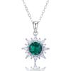 Zhou Hengfu s925 Emerald Necklace for Women - Elegant Simple European-American Design