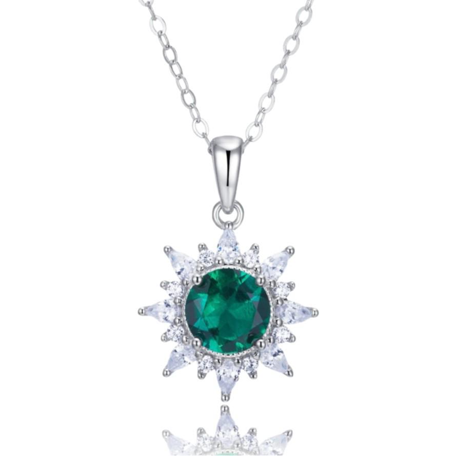 Zhou Hengfu s925 Emerald Necklace for Women - Elegant Simple European-American Design