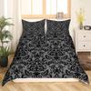 Vintage Flower Three-Piece Digital Printing Bedding Set Baroque Style Bed Cover
