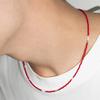 LOVE SKINNY BEADS NECKLACE RED (M)