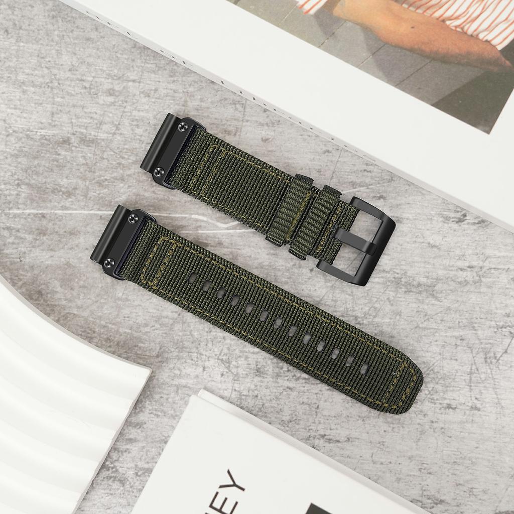 20mm Quick Release Strap for Garmin Fenix 8 43mm/Descent MK3/MK3i/Fenix 7S/7S Pro Nylon Braided Watch Band