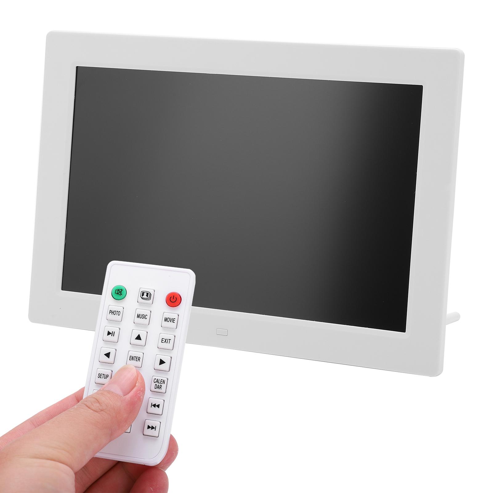 

12-дюймовая цифровая фоторамка с разрешением HD 1280X800, поддержка воспроизведения изображений в формате MP3MP4 (белый) EU Plug