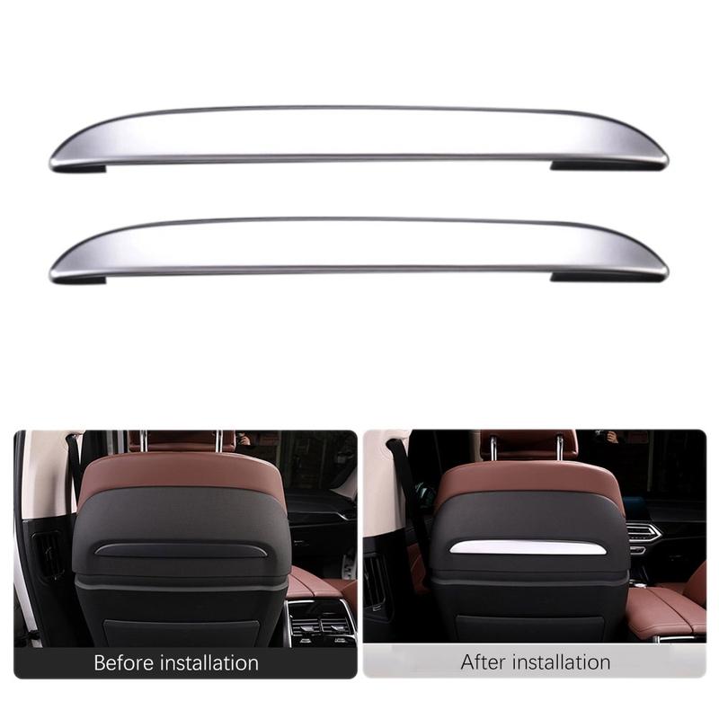 Car Chrome Silver Seat Back Trim Decoration Strips for-BMW X5 X6 X7 G05 G06 G07 6GT 2018- Interior Accessories