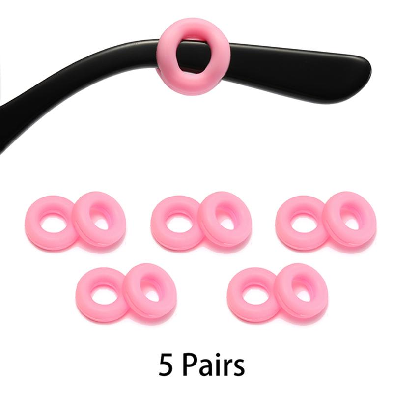 KAMMPT 5 Pairs/lot Non-slip Silicone Ear Hooks for Eyewear Soft Anti Slip Ear Hooks Glasses Accessories Anti-fall Eyewear Holder