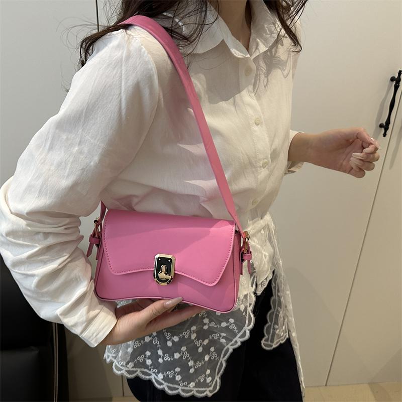 Classic Women's Crossbody Shoulder Bags 2025 Summer Autumn Textured PU Leather Small Square Bag Lady Daily Commuter Satchel Handbags