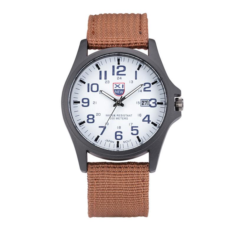 XINEW Cheap Watches Men's Nylon Calendar Army Quartz Watch