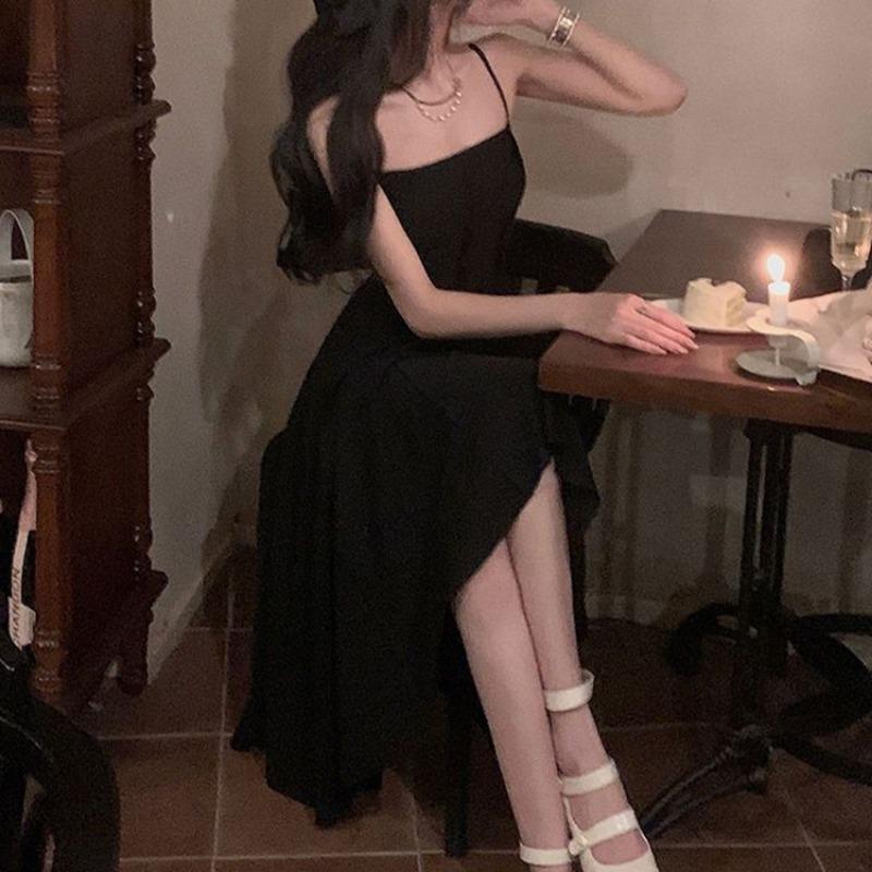 Neckholder-Kleid für Damen, Sommerkleid im französischen Stil, Taillenform-Kleid