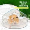 Cheese Shape Hamster Sand Bath Box Plastic Small Animal Bathtub Hamster Litter Box  for Small Pets
