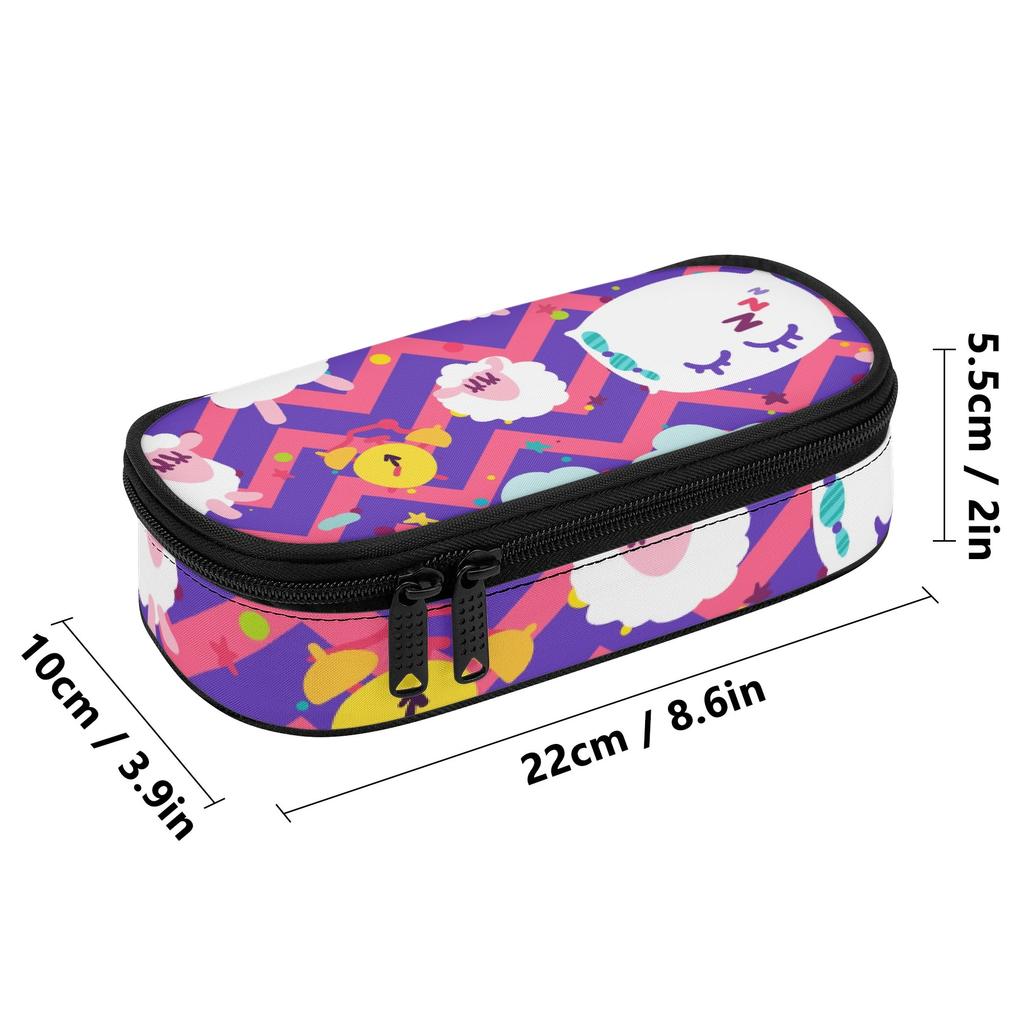 Large Capacity Pencil Case Casual 300D Polyester Zipper Closure with Mesh Pocket Removable Divider and Pen Slots for Boys Girls