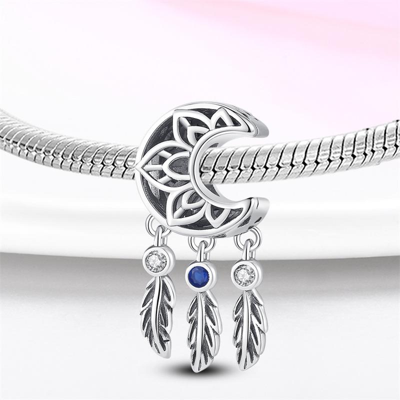 Dream Catcher Moon Flower Beaded Charm Diy Bracelet Necklace Jewelry Valentine'S Day Gift