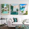 Abstract Minimalist Swimming Pool Holiday Illustration Office Decor Canvas Painting Wall Art Picture Poster Print Home No Frame