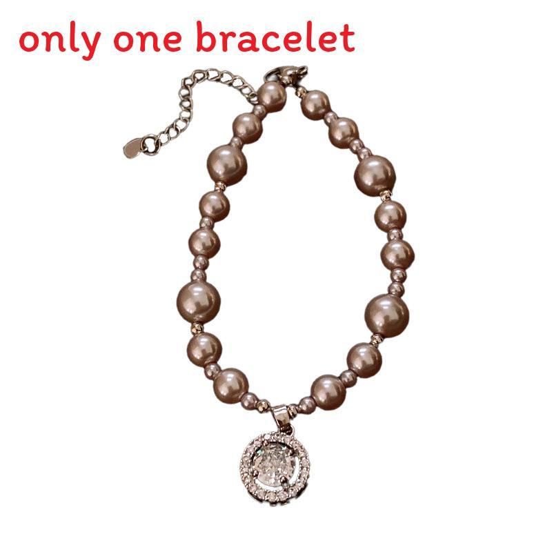 Французский винтажный геометрический жемчужный браслет с циркониевыми акцентами для женщин Подарок