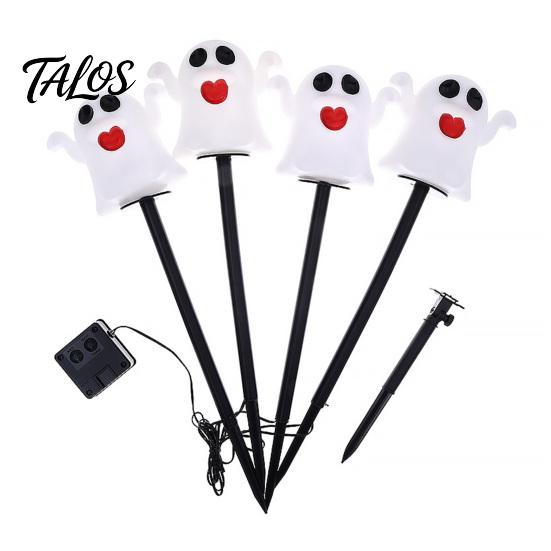 4-in-1 Pumpkin Stake with LED 4Pcs/Set Halloween Solar Ghost Light, Festive Outdoor Lighting Lights, Waterproof Decorative Lamp for Garden Patio