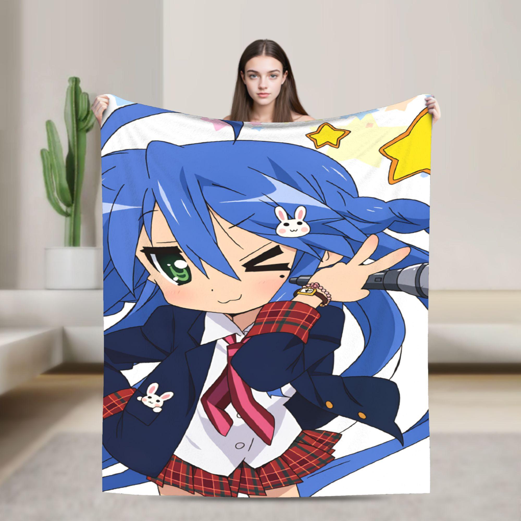 

Soft Warm BlanketChild Picnic Konata izumi L-Lucky S-Star Throw Blanket Flannel Bedspread Couch Chair Aesthetic Sofa Bed Cover 75x90cm