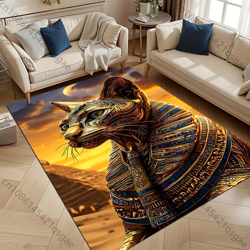 1PC Egyptian Black Cat Pattern Rug Carpets Bedroom Living Room Bathroom Mat Creative Door Mat Cloakroom Home Decor Area Rug