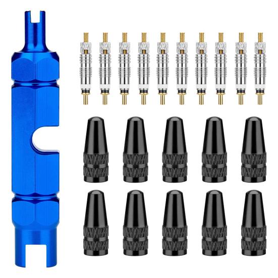 Presta Valve Core Kit Rustproof Corrosion Resistant Reliable Performance Universally Compatible Presta Valve Cores Caps Set