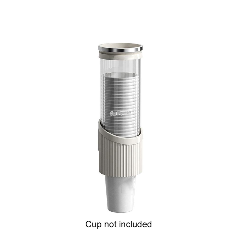 Wall Mounted Paper Cup Dispenser Transparent Cup Storage Rack Disposable Cup Cup Holder  Counter S-White Single Slot