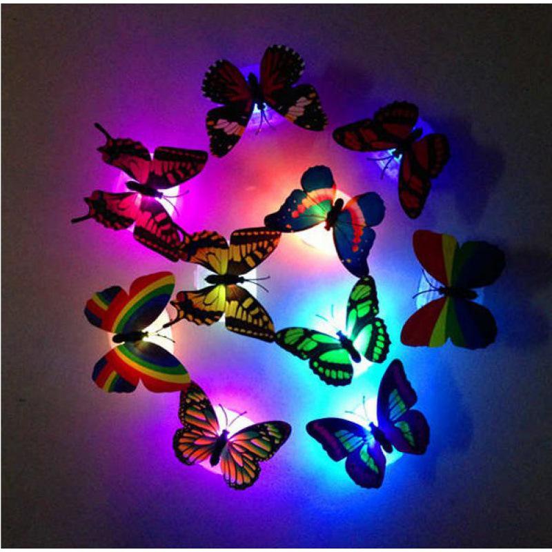 3D Schmetterling LED Wandsticker Nachtlicht - Einlagig, Leuchtendes Design