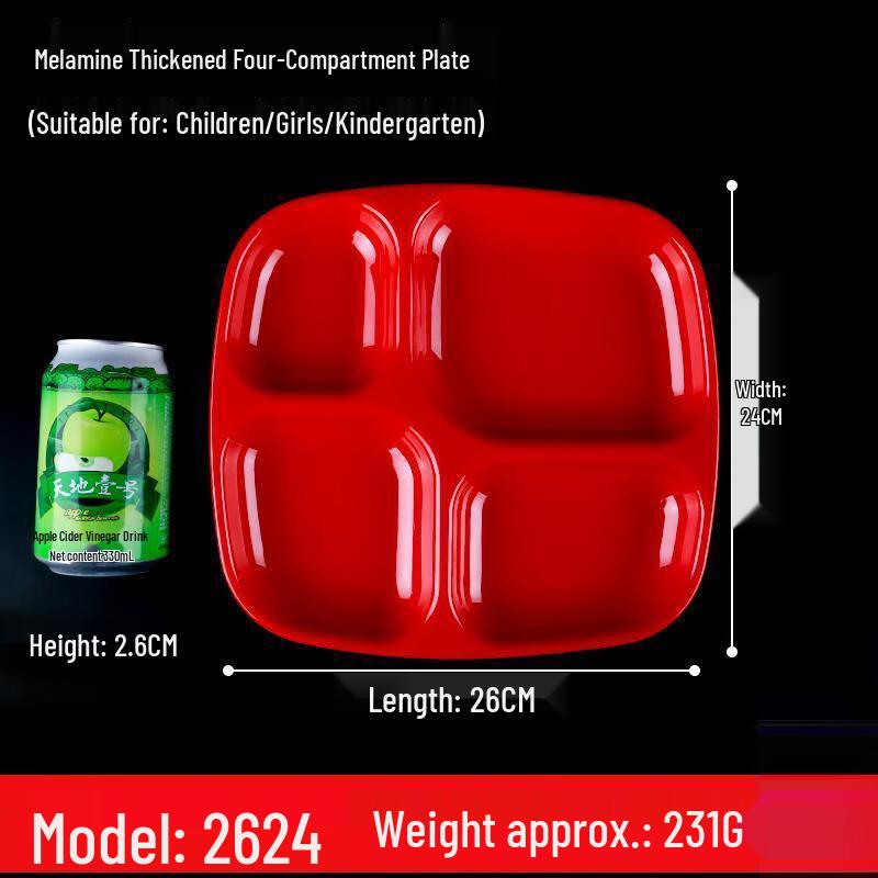 Jijun Commercial Melamine Divided Fast Food Tray (10-Pack)