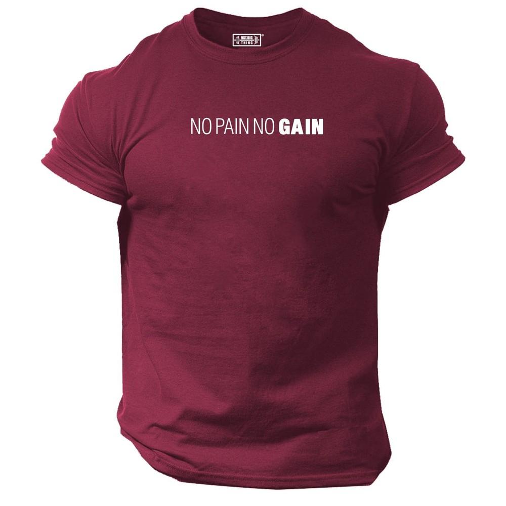 No Pain No Gain T-Shirt Fitnesskleidung Bodybuilding Training Workout Übung Top