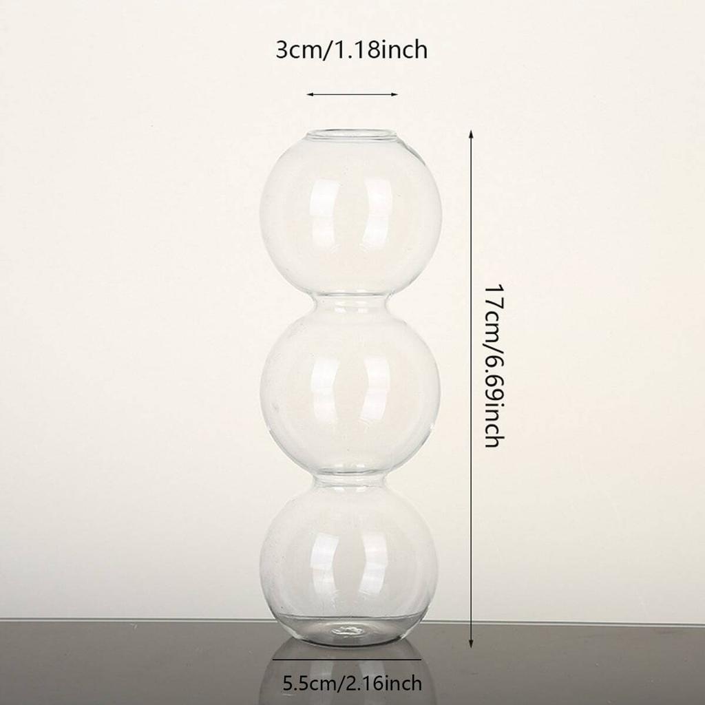 3pcs Transparent Bubble Glass Vase Crystal Ball Flower Vases Hydroponic Ball Art Flower Ware Tabletop Glass Bottle room Decor