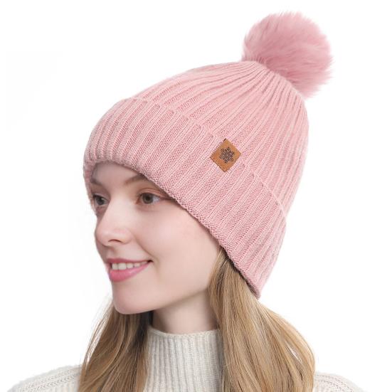 3Pcs/Set Winter Knitted Scarf Gloves Set Pom Pom Ball Double Layer Thickened Brimless Hat Touchscreen Gloves Neck Warmer Set