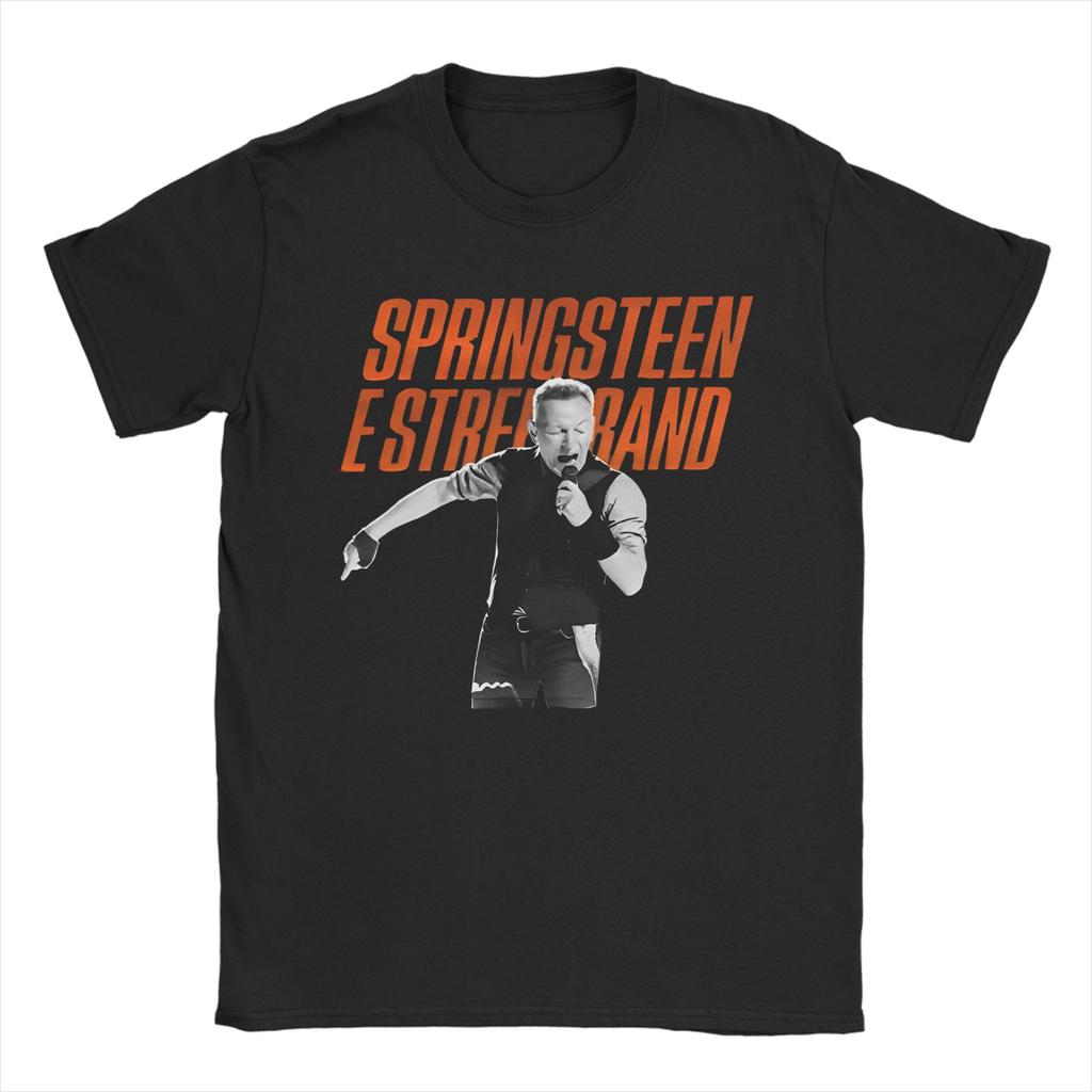 Bruces Springsteens  The E Street Band Tour T Shirts Pure Cotton Vintage T-Shirts Crewneck Tee Shirt Short Sleeve Tops Plus Size