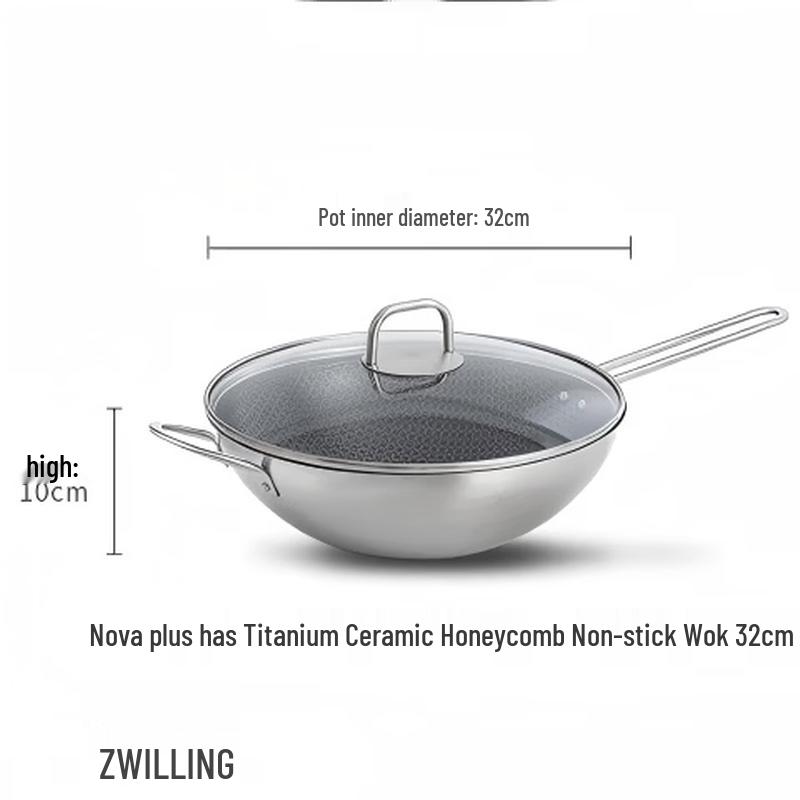ZWILLING Titanium Ceramic Honeycomb Non-stick Wok
