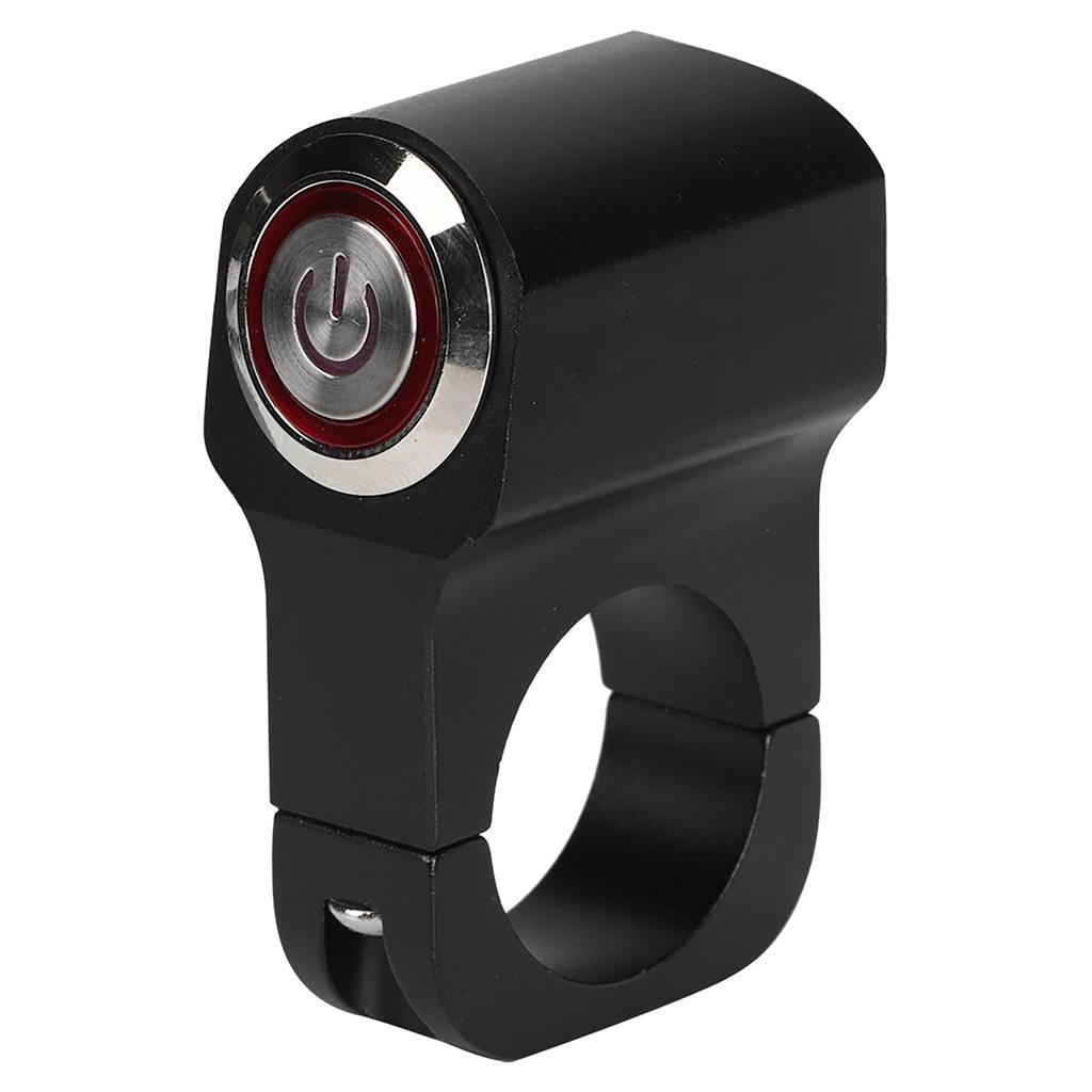 12V 25mm 0.98in Waterproof Stainless Steel LED Spotlights Handlebar Switch for Motorcycle ATVs Black