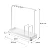 Yamazaki Sponge & Cleaning Tool Stand, White, Approx. W25 x D9 x H24.5cm, Tower, Double-Sided Tray, Sponge Rack, Tool Hooks, 4993