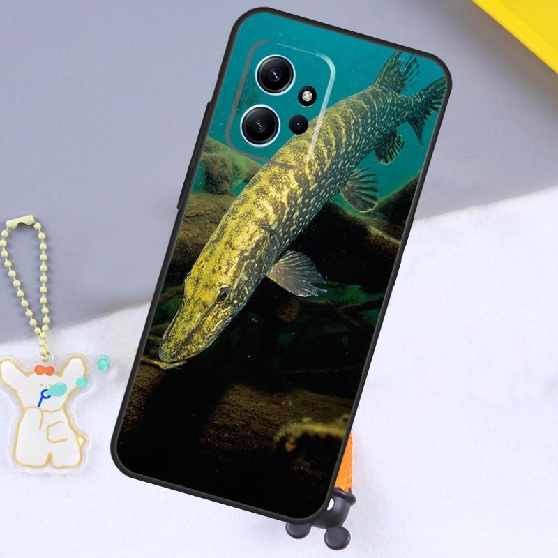 Pike Fish Fishing Bait Case For Xiaomi Redmi Note 13 9 10 11 12 14 15 Pro Plus Cover For Redmi 15 C 14C 10C 12C 13C