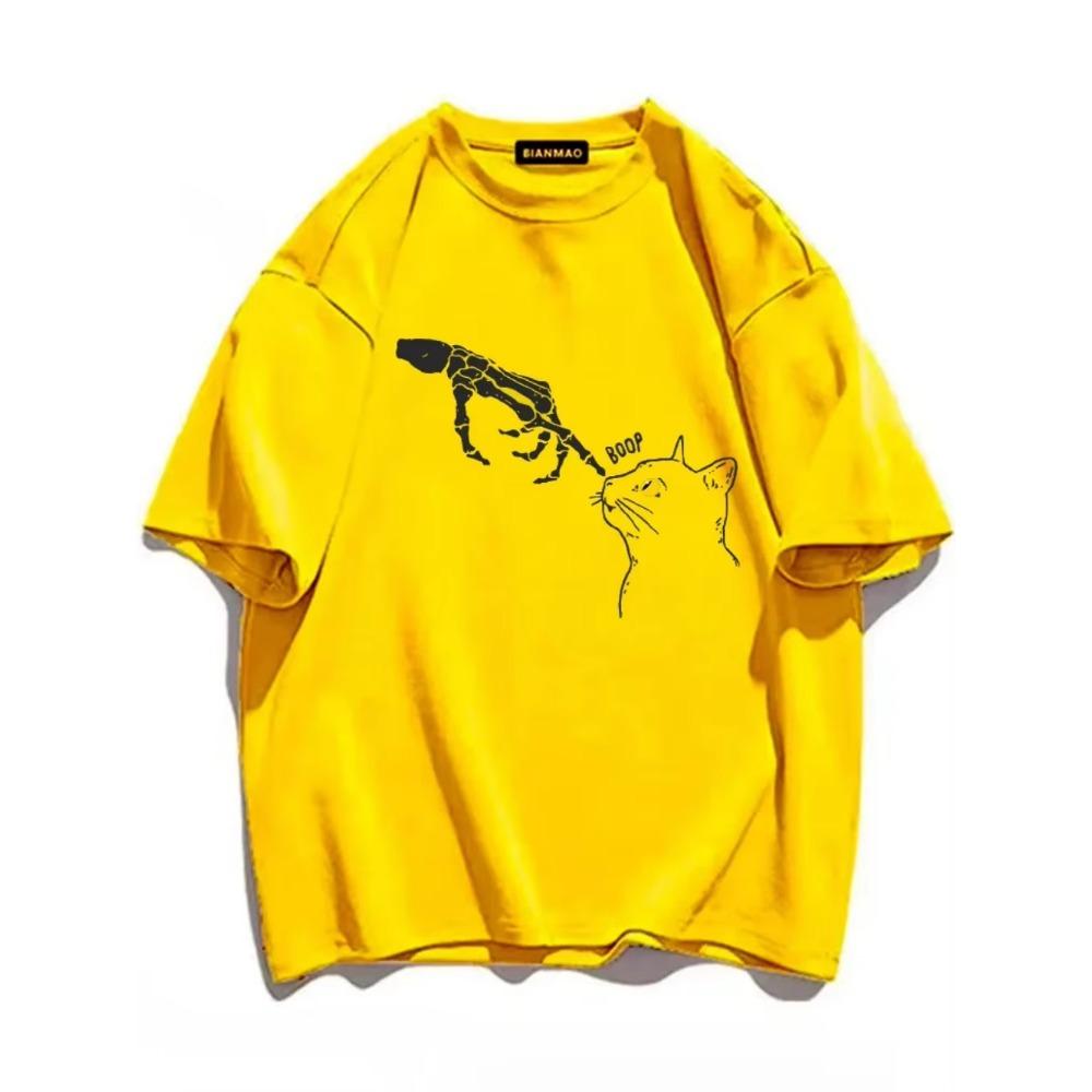 Kostra Tečka v Kundě Vtipné Tričko Pánské a Dámské Jednoduchý Top s Kulatým Výstřihem Streetová Oversized Móda Krátký Rukáv Sportovní Oblečení