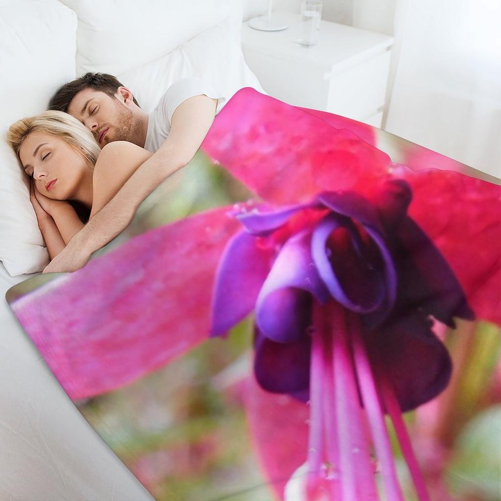 Fuksjowy Kwiat z Kropelkami Wody 240 Koc do Rzucania Koce na Łóżko Zimowe łóżka Dekoracyjny Koc do Rzucania Kołdry