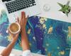 Anti-slip Protective Desk Mat with Marble Waves Pattern 100x50 cm
