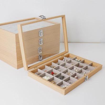 Schmuckaufbewahrungsbox aus Palisanderholz für Ohrringe, Uhren, Armbänder und Ringe mit Deckel