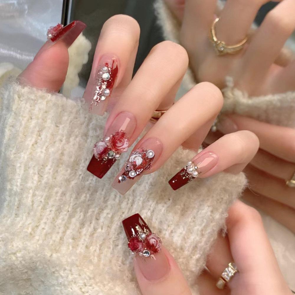 Frühling und Sommer Wind Tragen Nagel Reiner Wunsch Nagelpflaster Aufhellend Abnehmbares Nagelstück Langes und kurzes Nagelstück Fertigprodukt