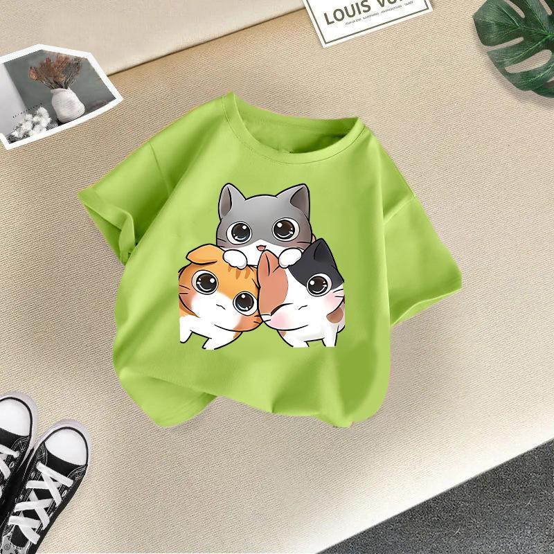 Children s Casual Short-sleeved T-shirt - Summer Boys And Girls Cute T-shirt 100cm