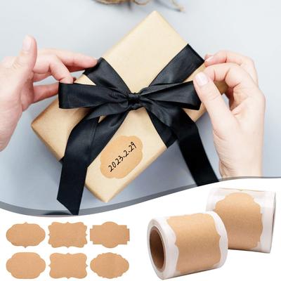 Adesivo de Selo para Assar de Papel Kraft em Branco 1,2x2 polegadas Feito à Mão