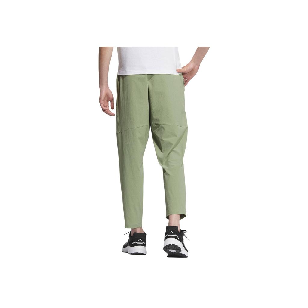Adidas Must-Haves Woven Cropped Mid-Waist Casual Pants Unisex Bottoms Tent-Green JI6661