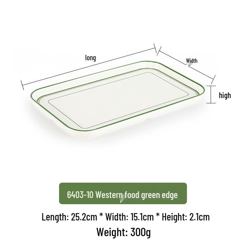 Melamine Rectangular Imitation Porcelain Plate for Hot Pot, BBQ, and Sushi Restaurants