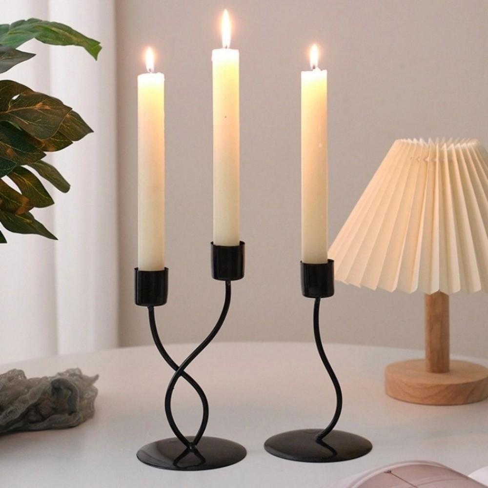 Iron Candlestick Crafts Golden Candle Holder Simple Desk Candle Ornament  Romantic Decorations