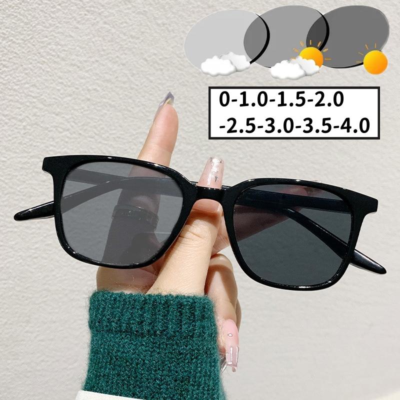 

Women s Photochromic Eyeglasses Frames Luxury Square Color Changing Myopia Eyewear Shades Fashion Unisex Outdoor Sunglasses