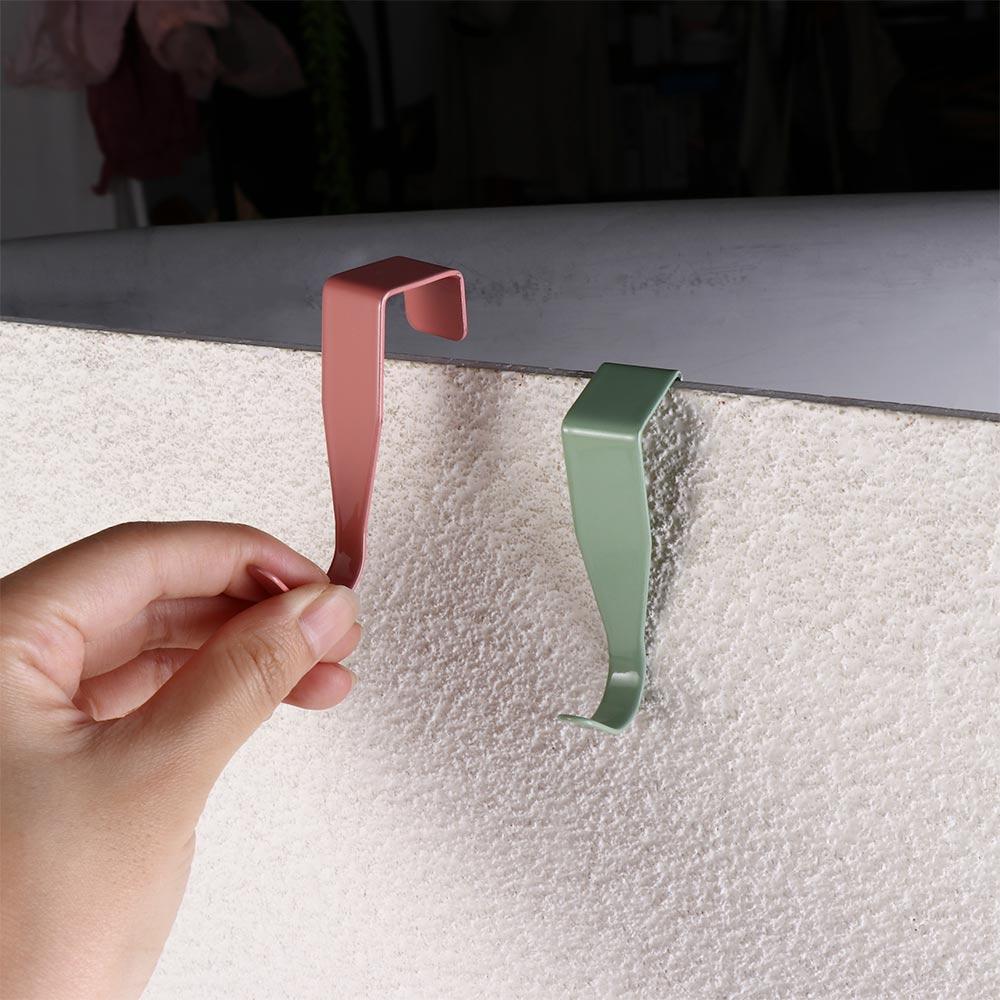 4pcs Punch Free Door Back Hook Carbon Steel Cabinet Storage Rack Creative Closet Hook  Hat