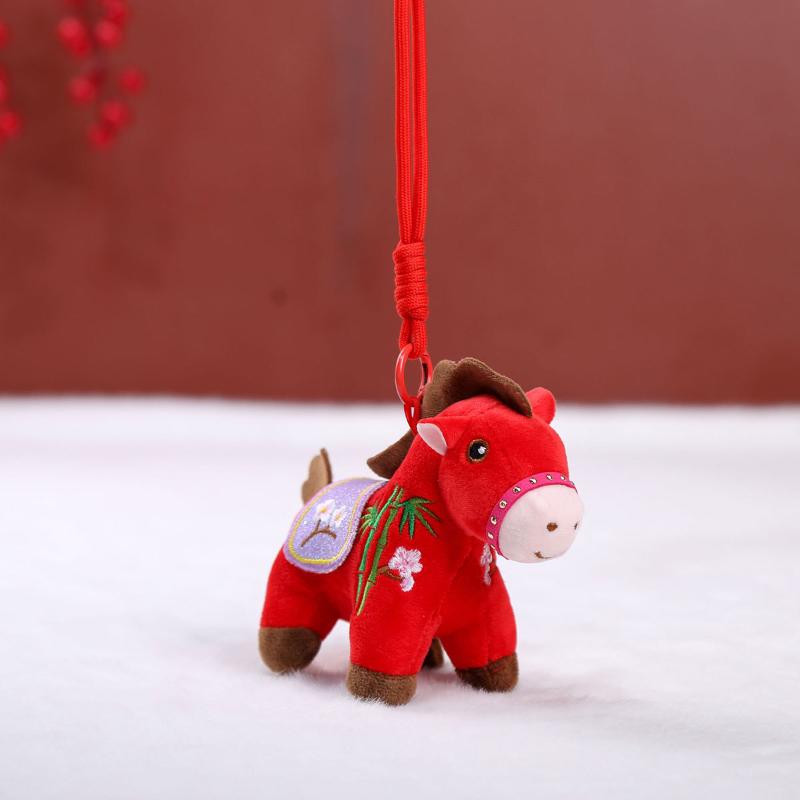 1Pcs 14Cm Lifelike Animal Simulation Stuffed Pony Doll Bag Decor Cute Mini Embroidered Colorful Horse Pendant Keychian Plush Toy